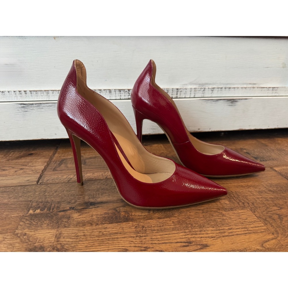 M. Gemi Brivido Ruby Textured Patent Leather Pumps Size 39.5 Made in Italy